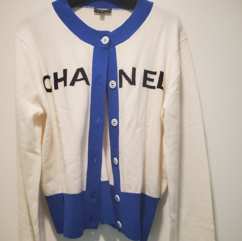Chanel cashmere logo cardigan
